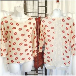 Almost Famous Knit Lips Top